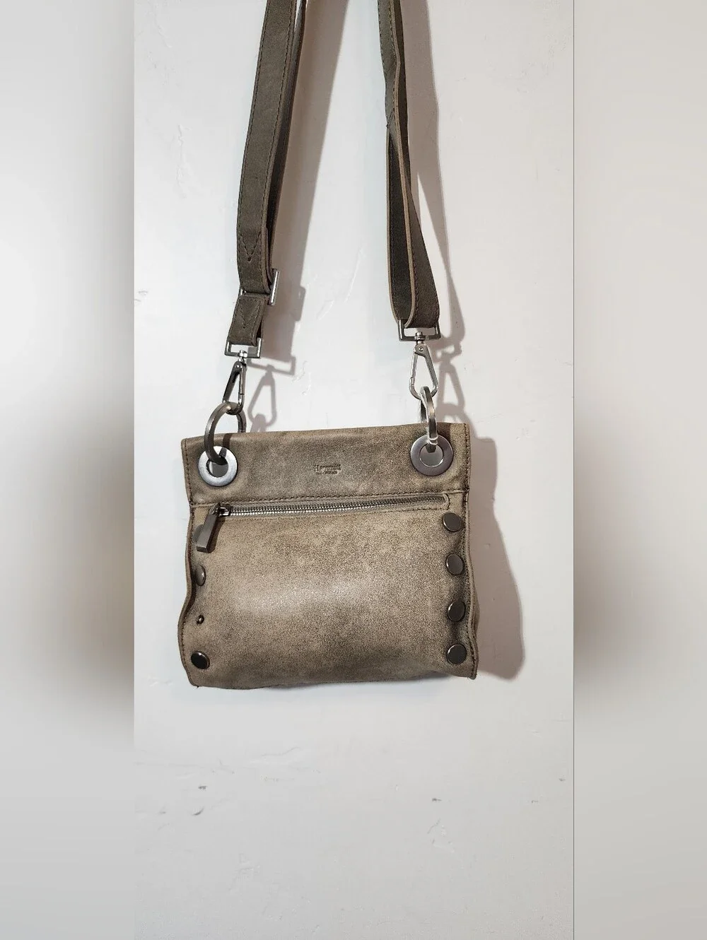 Hammitt Olive Green Suede Messenger Bag